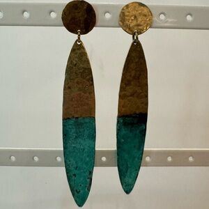 Anthropologie Hammered Drop Earrings